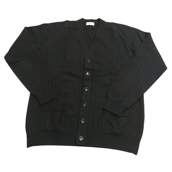 Saint Laurent V-Neck Cardigan in Black - Picture 1 of 3